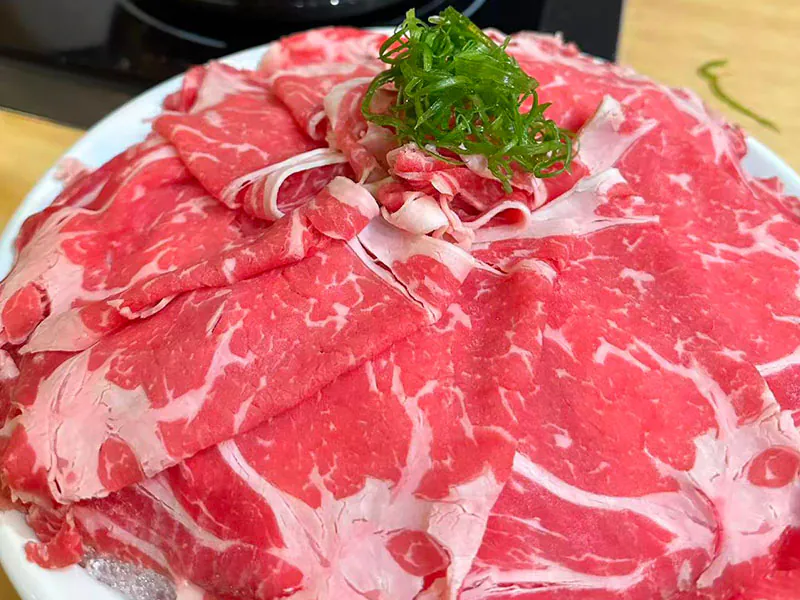 Marbled A5 wagyu beef platter at Shabubu, a Hot-Pot Restaurant in Arcadia